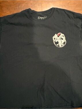 Empyre Black Crewneck T-Shirt with Logo Print